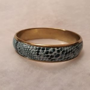 Teal/Blue/White Snakeskin Bangle Bracelet